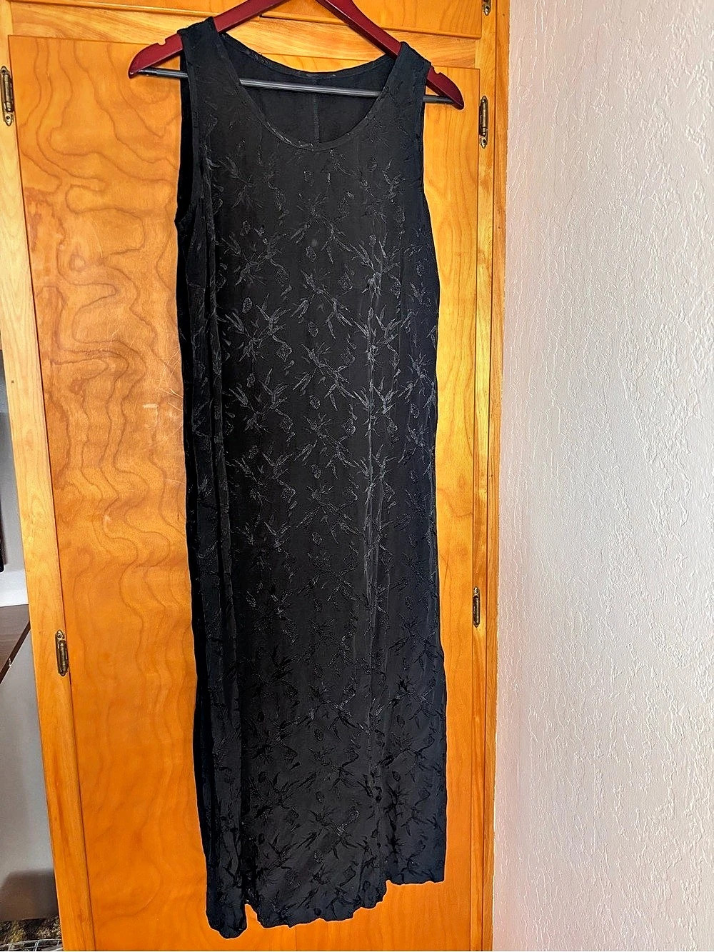 90s black floral Jacard midi dress whimsygoth, Gothic, minimalist